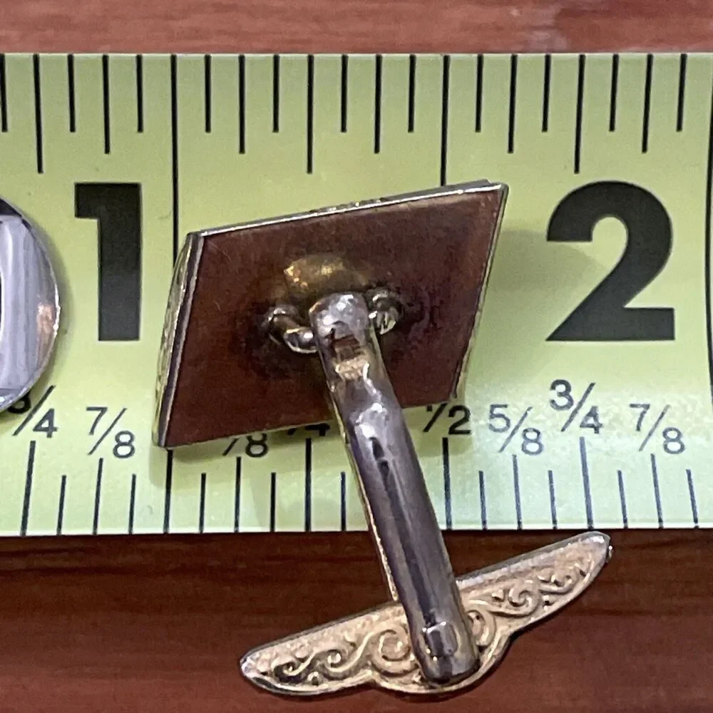 Cufflinks Vintage Gold Tone Pearl Moonstone Retro 1960s